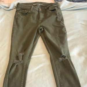 Green Ripped skinny jeans